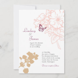 Illustrierte Blume & Butterfly Garden Wedding Einladung