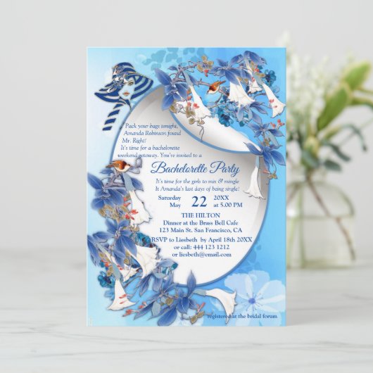 Illustrierte Blume Einladung (Stehend Vorderseite)