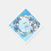 Illustrierte Blume für Weißer Wasserfarben Serviette (Ecke)