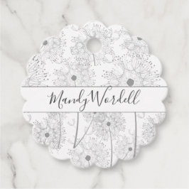 Illustrierte Blume Geschenkanhänger