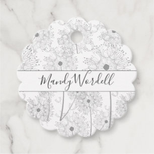 Illustrierte Blume Geschenkanhänger