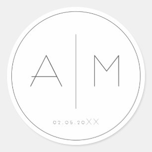 Illustrierte Blume Runder Aufkleber