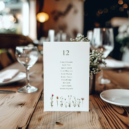 Illustrierte Blume Sitzplan Einladung