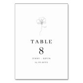 Illustrierte Blume Tischnummer (Rückseite)