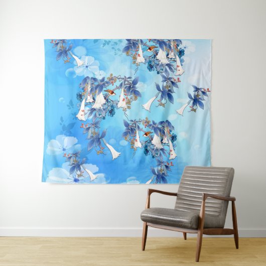 Illustrierte Blume Wandteppich (Beispiel (Horizontal))