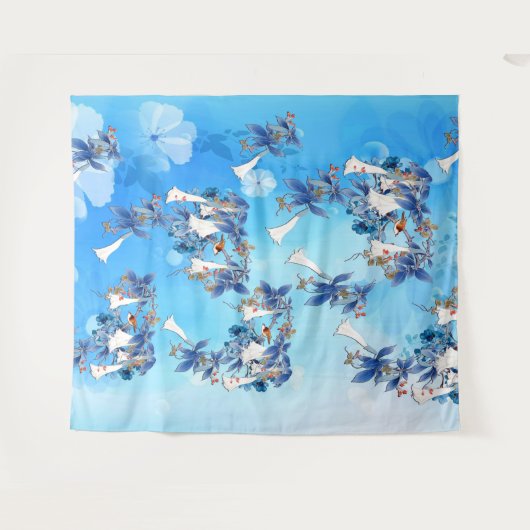 Illustrierte Blume Wandteppich (Vorderseite (Horizontal))