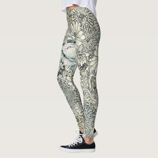 Illustrierte BlumenLeggings Leggings (Links)