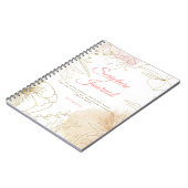 Illustrierte Blumenschrift in Rosa und Gold Notizblock (Linke Seite)