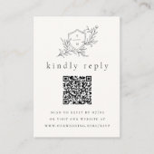 Illustrierte botanische Initialen QR-Code Hochzeit Begleitkarte (Vorderseite)