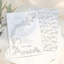 Illustrierte botanische Schwarz-Weiß-Hochzeit