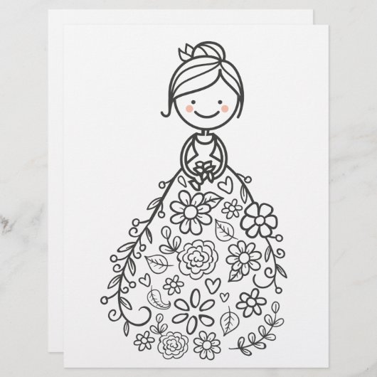 Illustrierte Brautfarbenseite (Vorne/Hinten)