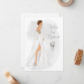 Illustrierte Bridesmaid-Vorschlagskarte für Wasser Mitteilungskarte (Vorderseite/Rückseite Beispiel)