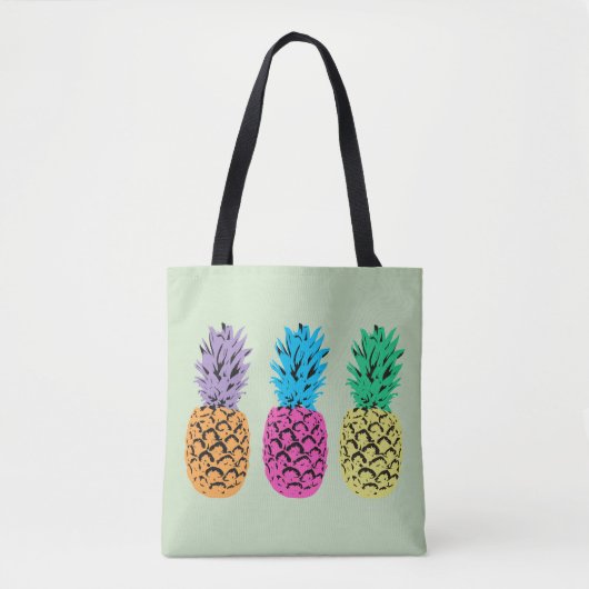 Illustrierte bunte Ananas Tasche (Vorderseite)