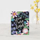 Illustrierte bunte Blüte, die man liebt Karte (Gelbe Blume)