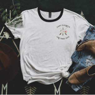 Illustrierte Camping   Junggesellinnen Abschied T-Shirt