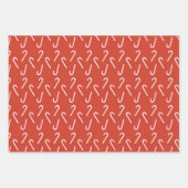 Illustrierte Candy Canes Winterurlaub Weihnachten Geschenkpapier Set (Vorderseite 3)