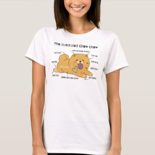 ILLUSTRIERTE CHOW Weiße T-Shirt