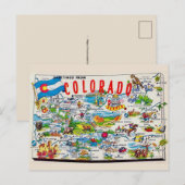 Illustrierte Colorado-Karte Postkarte (Vorne/Hinten)
