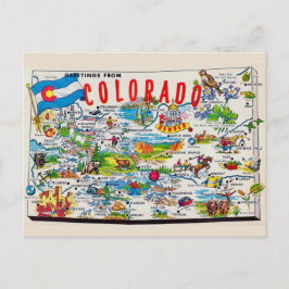 Illustrierte Colorado-Karte Postkarte