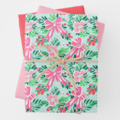 Illustrierte Coquette Bow Moderne rosa Geschenkwra Geschenkpapier Set (Beispiel)