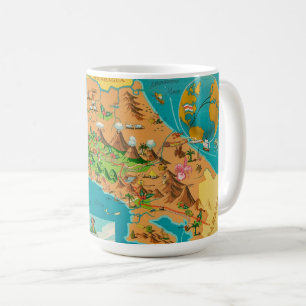 Illustrierte COSTA RICA Karten-Tasse Kaffeetasse
