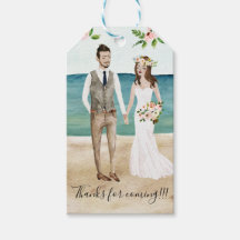 Illustrierte Couple Wedding-Geschenketiketten