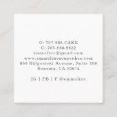 Illustrierte Cupcake Baker Caterer Business Card Quadratische Visitenkarte (Rückseite)