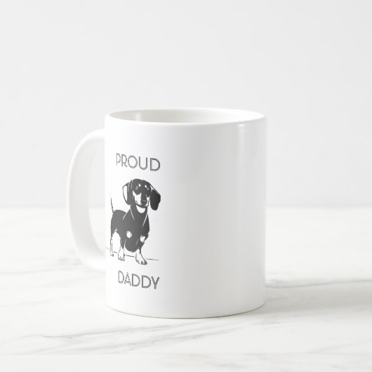 Illustrierte Dackel-Tasse des stolzen Dackelvatis Kaffeetasse (Vorderseite Links)