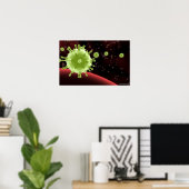 Illustrierte Darstellung des SARS-Coronavirus Poster (Heimbüro)