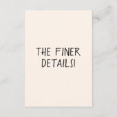 Illustrierte Details zum handgeschriebenen Spaß be Begleitkarte (Rückseite)