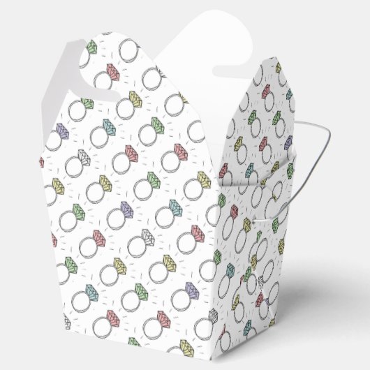 Illustrierte Diamantrings Geschenkschachtel (Geöffnet)