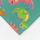 Illustrierte Dinosaurier Fleecedecke (Ecke)