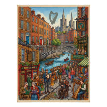 Illustrierte Dublin Street Life & keltisches Erbe