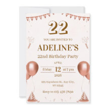 Illustrierte Einladung zum 22. Geburtstag in Roség
