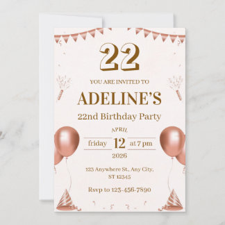 Illustrierte Einladung zum 22. Geburtstag in Roség