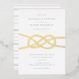 Illustrierte Einladung zur Hochzeitsfeier - blau