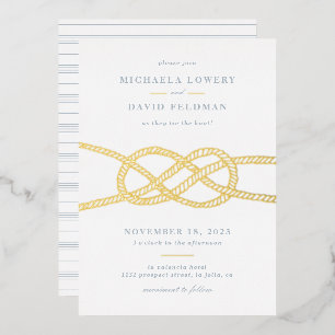 Illustrierte Einladung zur Hochzeitsfeier - blau