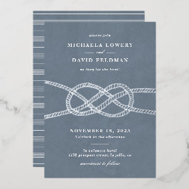 Illustrierte Einladung zur Hochzeitsfeier - Blauer