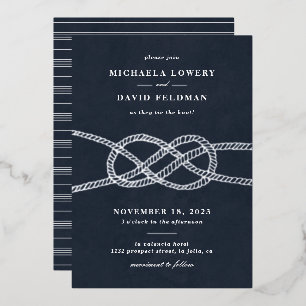 Illustrierte Einladung zur Hochzeitsfeier - Marine