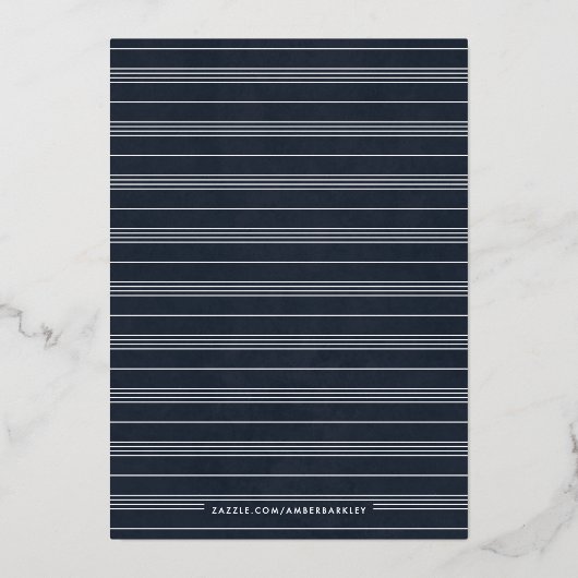 Illustrierte Einladung zur Hochzeitsfeier - Marine (Rückseite)