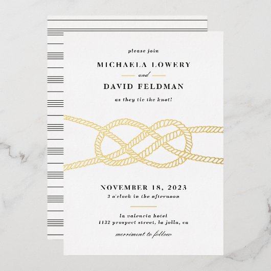 Illustrierte Einladung zur Hochzeitsfeier - Schwar (Vorderseite/Rückseite)