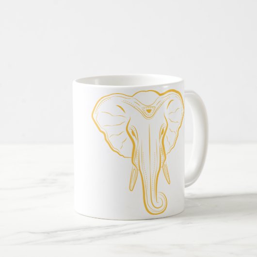 Illustrierte Elefant-Tasse Kaffeetasse (VorderseiteRechts)