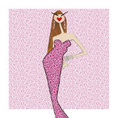 Illustrierte elegante Mode-Malvorlage Poster