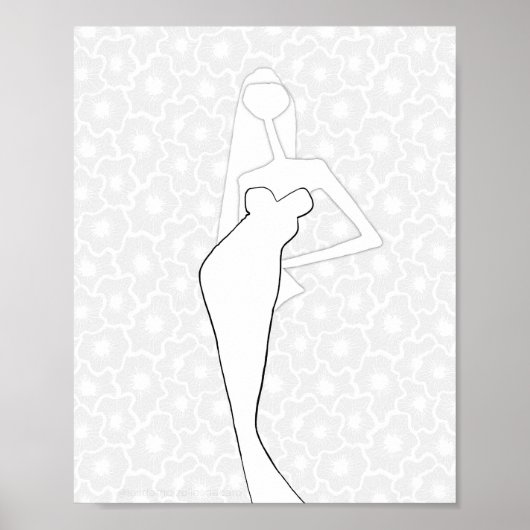 Illustrierte elegante Mode-Malvorlage Poster (Vorne)