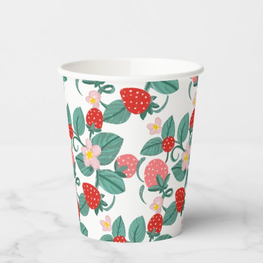 Illustrierte Erdbeere Berry Sweet Baby Dusche Pappbecher (Links)