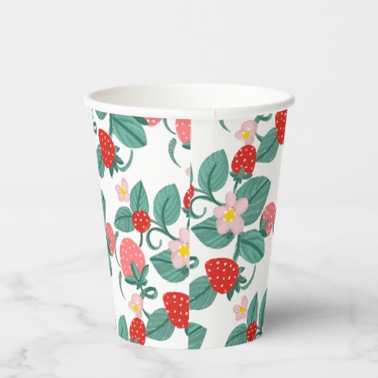 Illustrierte Erdbeere Berry Sweet Baby Dusche Pappbecher (Rechts)