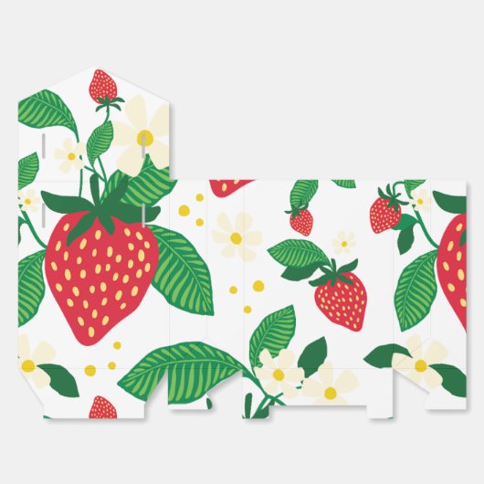 Illustrierte Erdbeere, botanisch Geschenkschachtel (Ungefaltet)