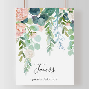 Illustrierte Farbige tropische Flora-Favoriten-Zei Poster