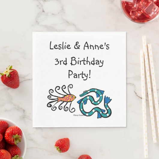 Illustrierte Fischfreunde Serviette (Beispiel)