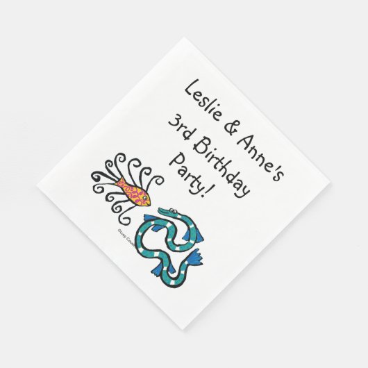 Illustrierte Fischfreunde Serviette (Ecke)